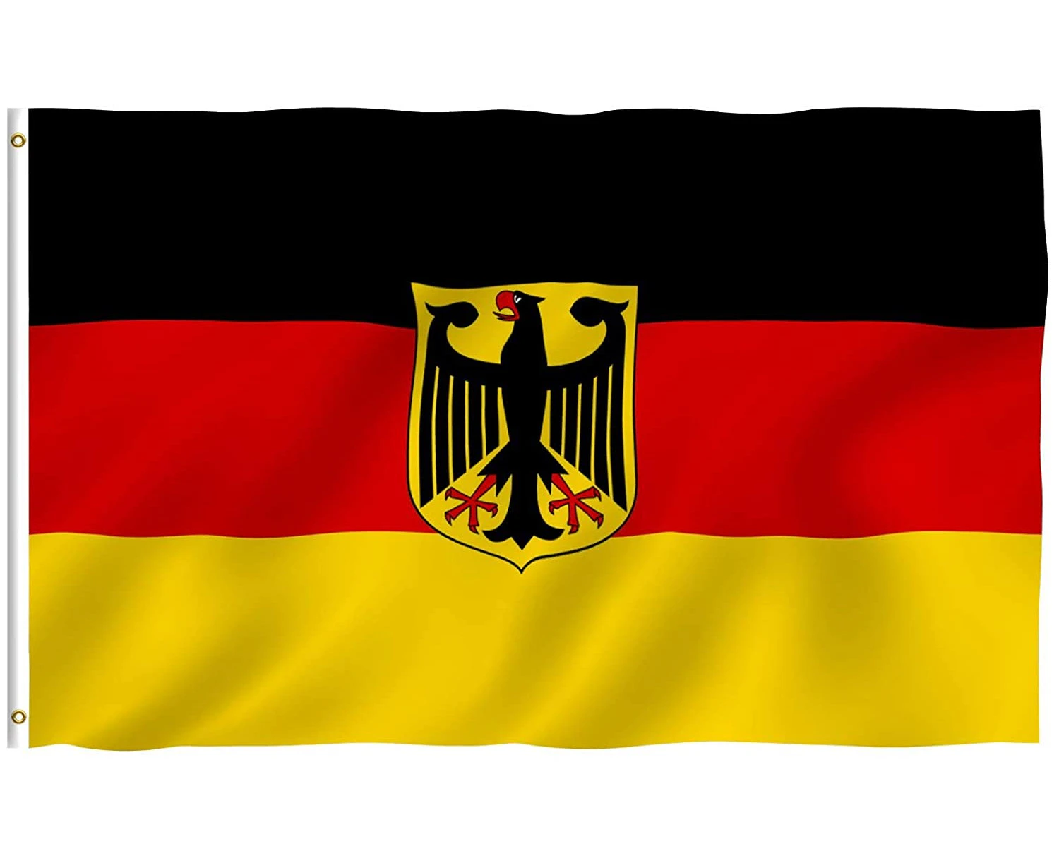 ANLEY Fly Breeze 3x5 Foot German State Ensign Flag - Vivid Color and UV Fade Resistant - Canvas Header and Double Stitched - Germany Eagle Flags Polyester