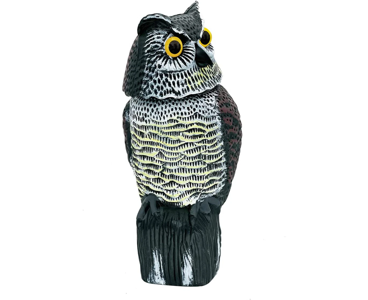 skycabin Plastic Owl Decoy to Scare Birds Away with Rotating Head for Bird Decoy, Natural Scarecrow Fake Owl for Bird Pest Repellent,Pigeon Deterrent from