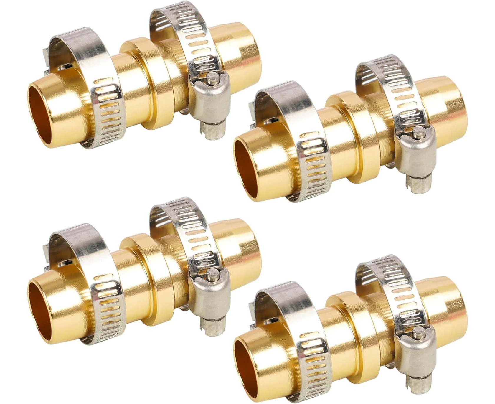 Feishiong 4 Sets Brass Garden Hose Repair Kit,Garden Hose Fitting Water Hose Connectors,4 Complete Sets Female & Male, Free Washers,Fit All 5/8-Inch and 3/