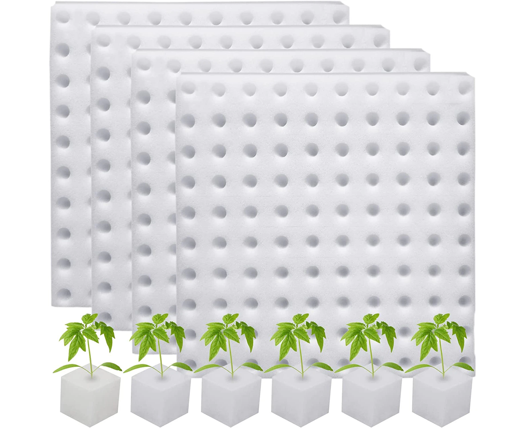 Eshylala 400 PCS Hydroponic Sponge Planting Tool Square Seedling Sponges Greenhouse Hydroponic Sponge Hydroponic Vegetable Planting Sponge for Small Bud Gr