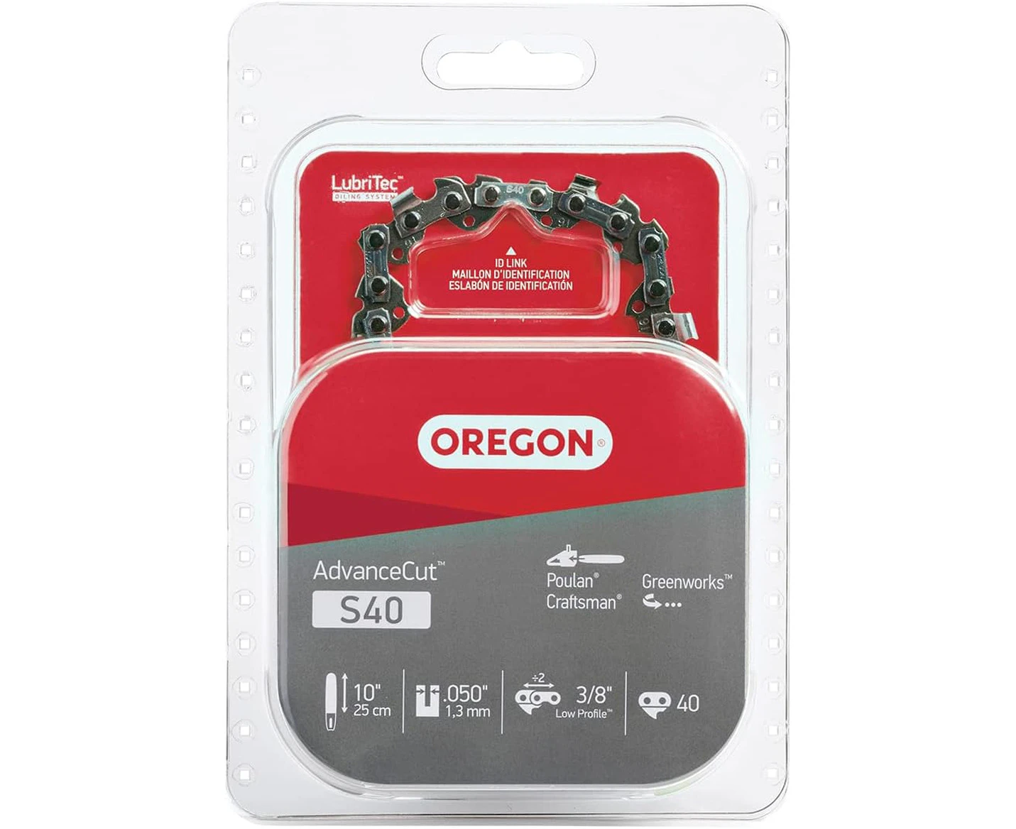 Oregon S40 AdvanceCut 10-Inch Chainsaw Chain, Fits Craftsman, Poulan, Remington