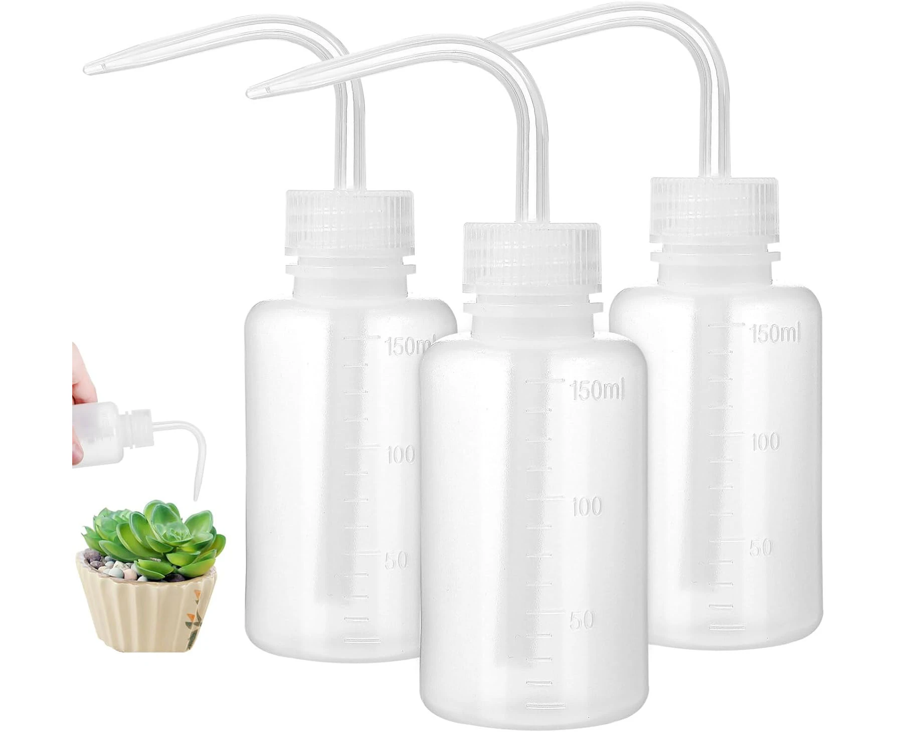 ULTECHNOVO Wash Bottles, 3 Pack Squeeze Bottle, Safe Plastic Low Density Polyethylene Bottles with Narrow Mouth, for Chemistry, Industry