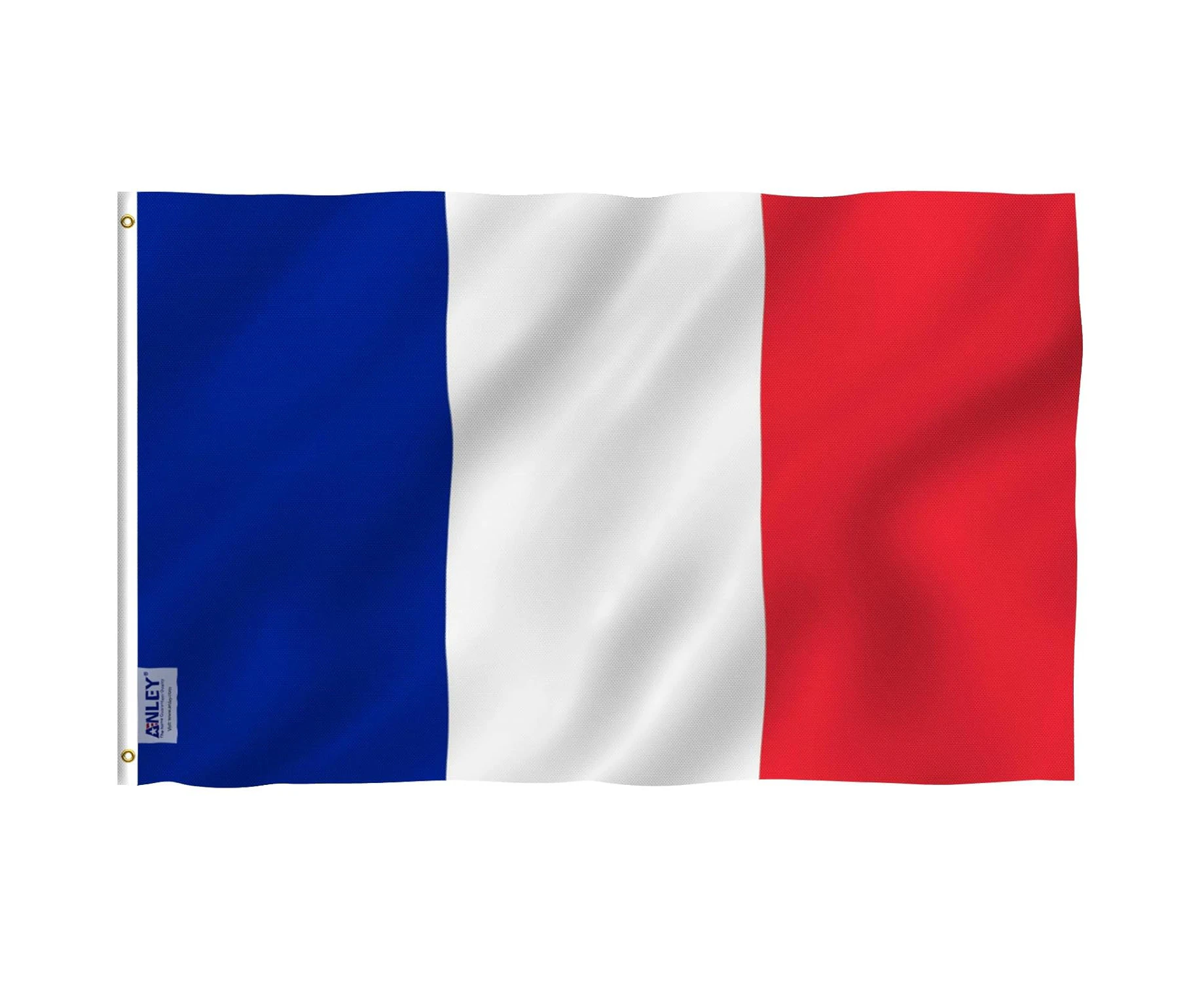 ANLEY Fly Breeze 3x5 Foot France Flag - Vivid Color and UV Fade Resistant - Canvas Header and Double Stitched - French National Flags Polyester with Brass