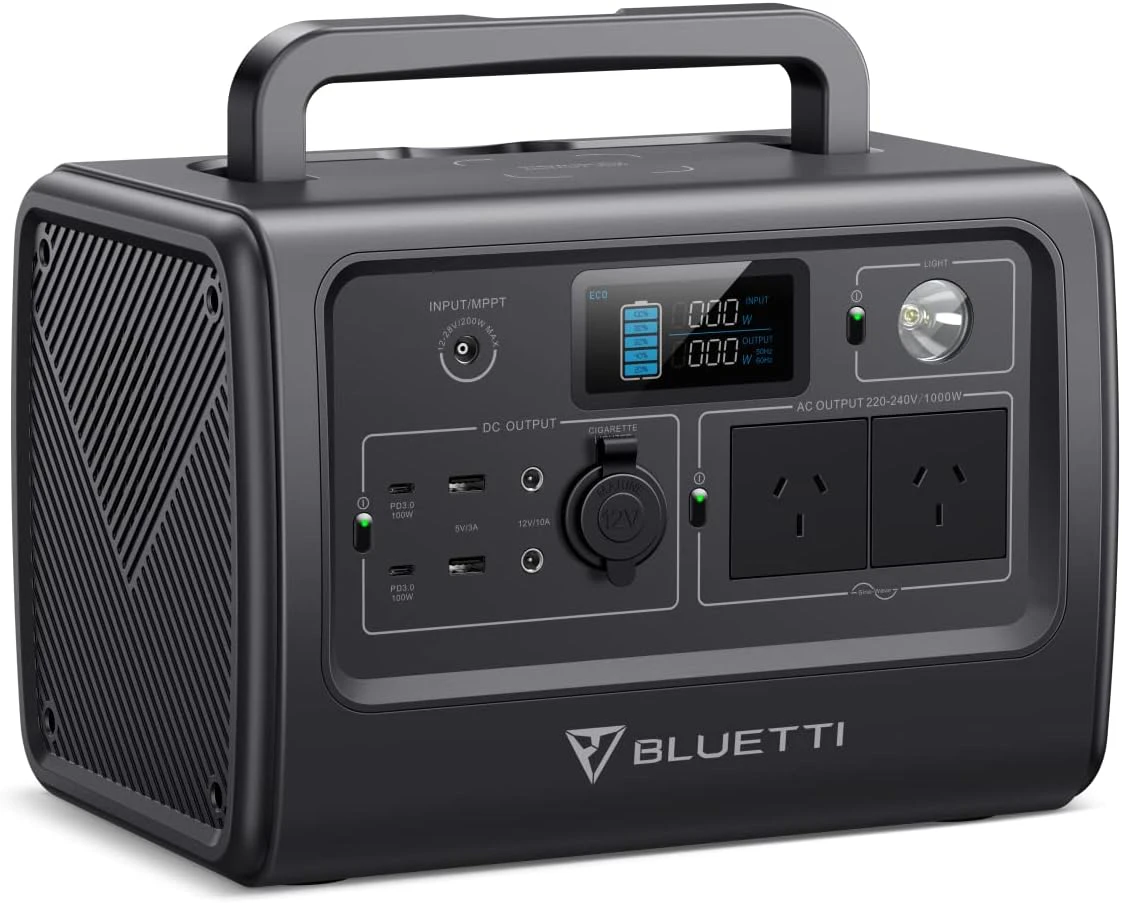 BLUETTI Portable Power Station EB70, 716Wh LiFePO4 Battery Backup w/ 2 1000W AC Outlets (1,400W Peak), 100W Type-C, Solar Generator for Road Trip, Off-grid