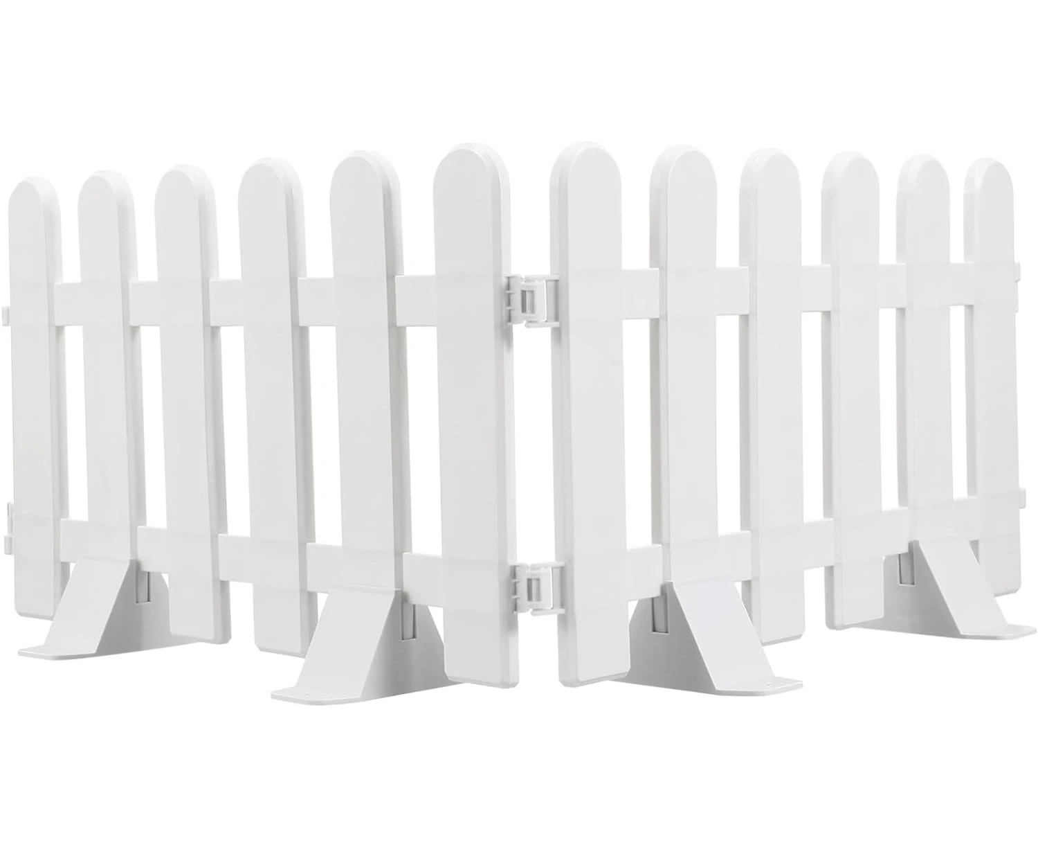 Ipetboom 2pcs White Plastic Fence Picket Fence White Garden Fence Border for Courtyard Decor White Picket Fence Garden Border Edging Flower Garden Fencing