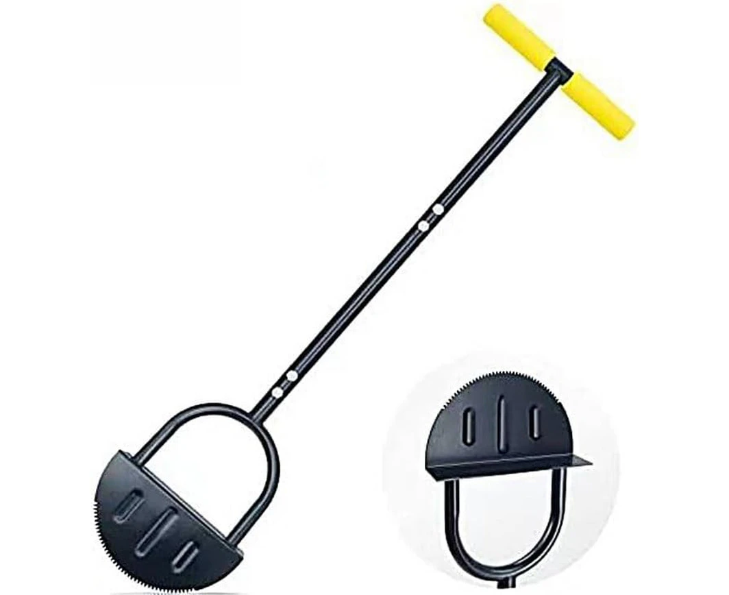 Tooth Edging Lawn Shovel Tool, Half Moon Shaped Saw Garden Edger with T-Grip, Sidewalk Walking Decking Paving Grass Long Handled Step Edge Shovel for Mowin