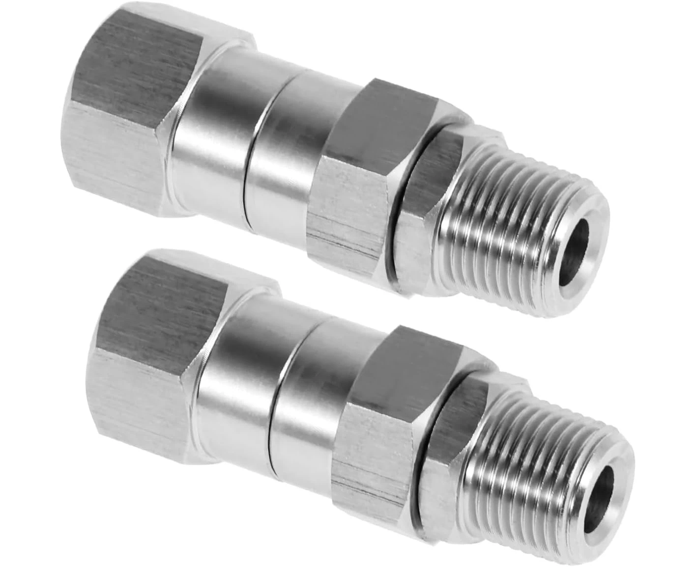 2Pcs Pressure Washer Swivel Fitting 3/8inch NPT Thread Male to Female Stainless Steel Pressure Washer Connector Joint 5000PSI Anti-Kink 360° Rotating Hose