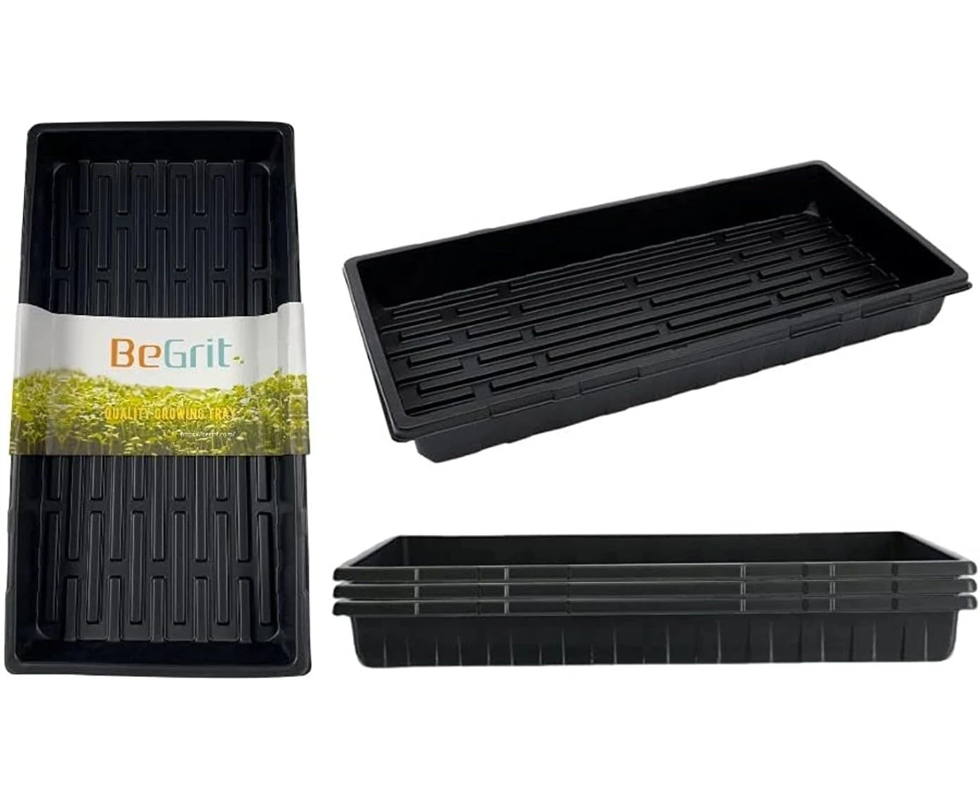 BeGrit 1020 Seeding Trays Microgreen Growing Tray (No Holes(5 Pack))