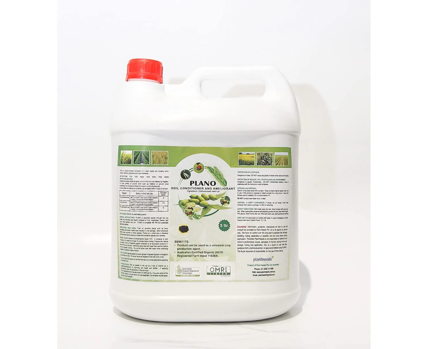 Plant Needs Neem Oil 5 L Ready to Use | Emulsified Neem Oil | Australian Certified Organic | USDA OMRI Listed | Organic Fertiliser | Crop and Garden Fertil