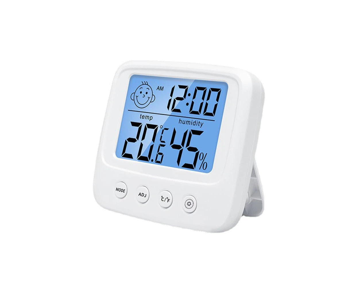 Indoor Thermometers Hygrometer, Digital Room Thermometer and Humidity Gauge with Clock Humidity Temperature for Bedroom and Office