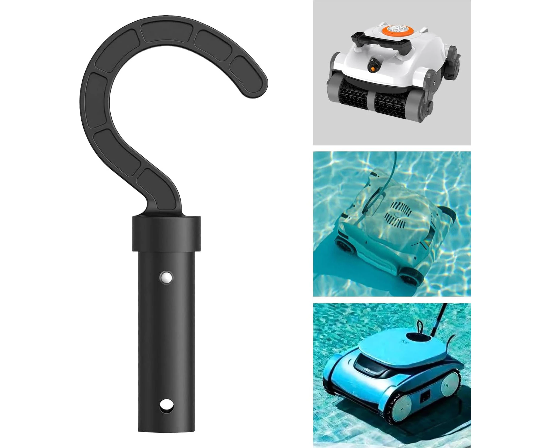 Proxima Direct 1 Pack Pool Hook for Poles Hook for All Robotic Pool Cleaner Accessories Attaches to Telescopic Poles for Pool Vacuum Robot Including Cordle