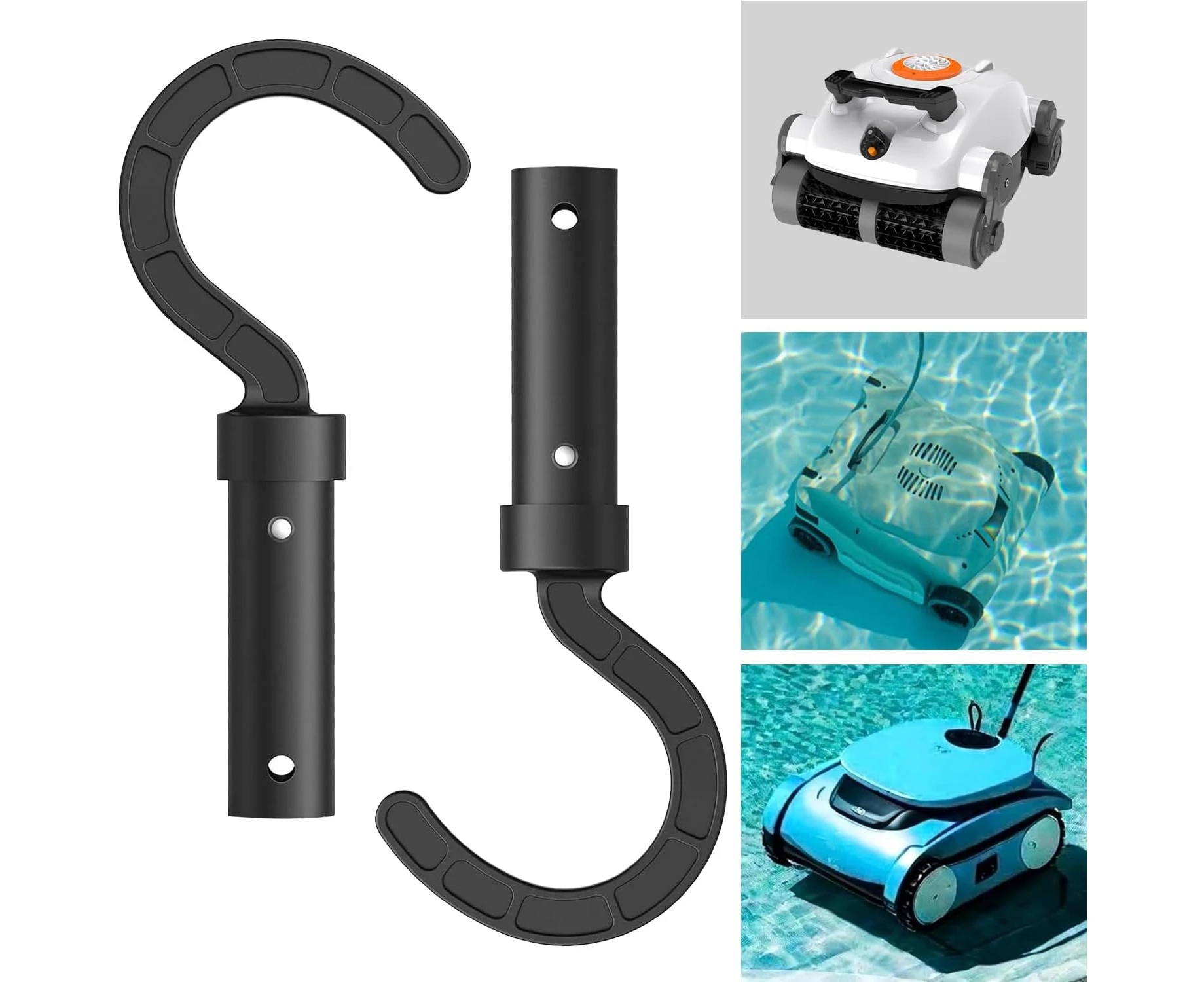 Proxima Direct 2 Pack Hook for All Robotic Pool Cleaner Accessories Pool Hook for Poles Attaches to Telescopic Poles for Pool Vacuum Robot Including Cordle