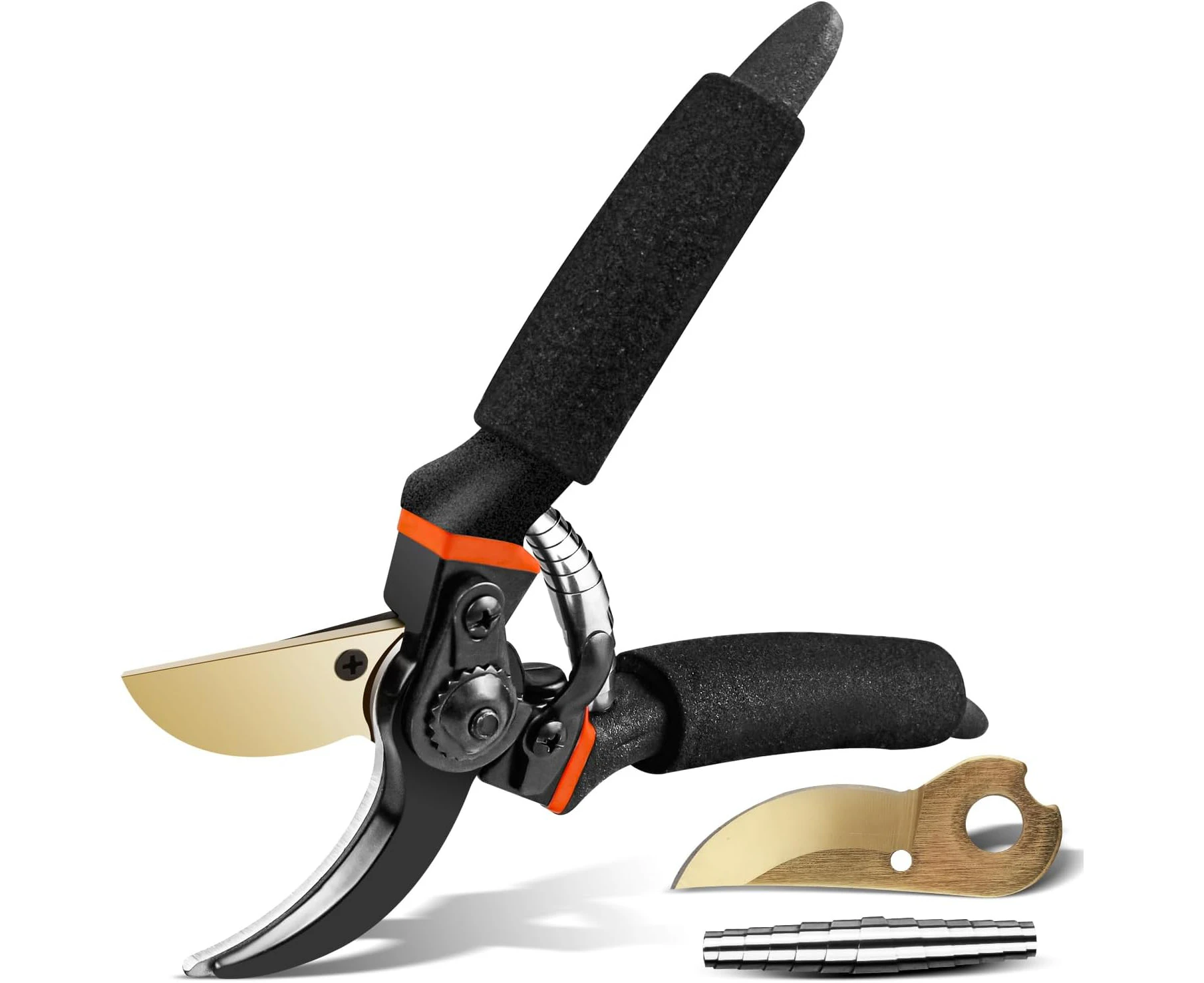 Xkimos 8.3” Secateurs, Bypass Pruning Shears with Replacement Blades and Springs, Quality Gardening Shears, High-Performance Garden Clippers,Gardening Hand