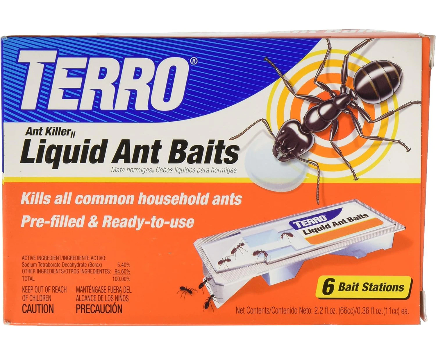 Terro Liquid Ant Killer Baits(6 Bait Stations Net Contents 2.2fl.oz/0.36fl.oz)