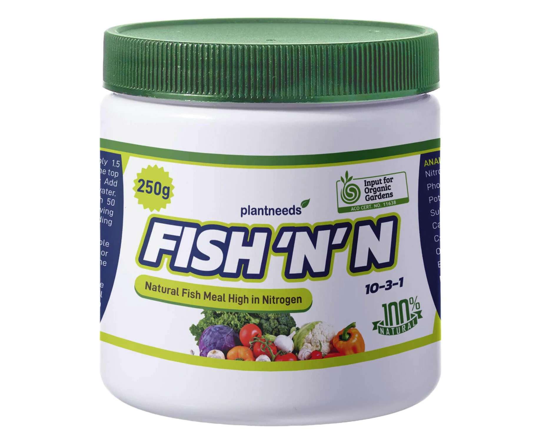 Fish N N 250 g Powder - 100% Organic Fish Meal Fertiliser (10-3-1-6) | Australian Certified Organic | NPK Fertiliser | Nitrogen Rich Fertiliser for Plants