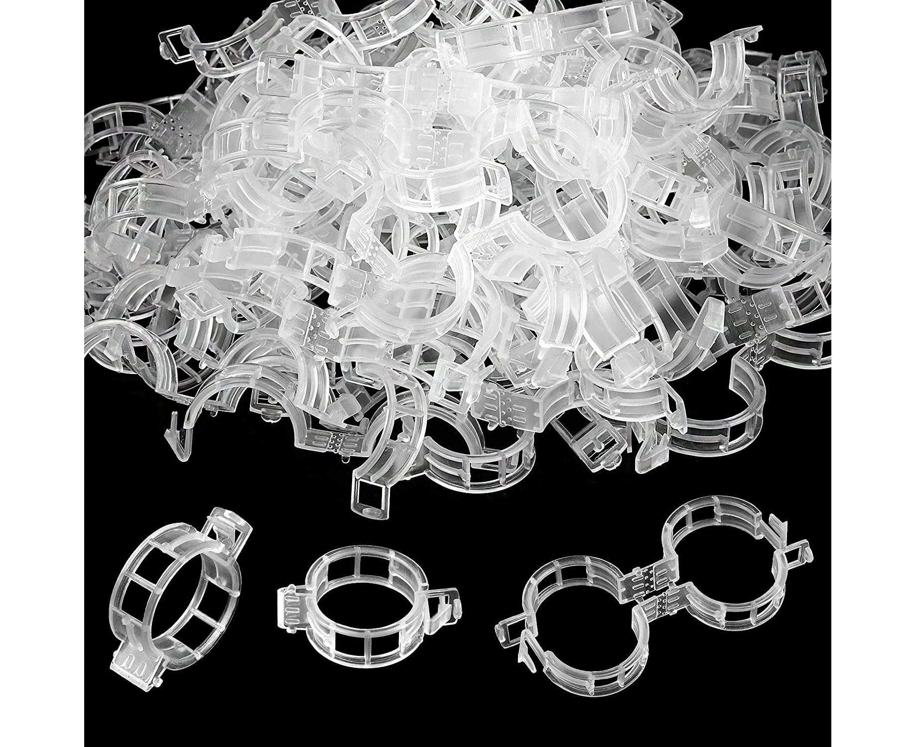 200 Pcs Plastic Trellis Plant Support Clips for Support, Grape and Tomato Vine, Vegetables Plants, Garden Clips to Grow Upright Makes Plants Healthier