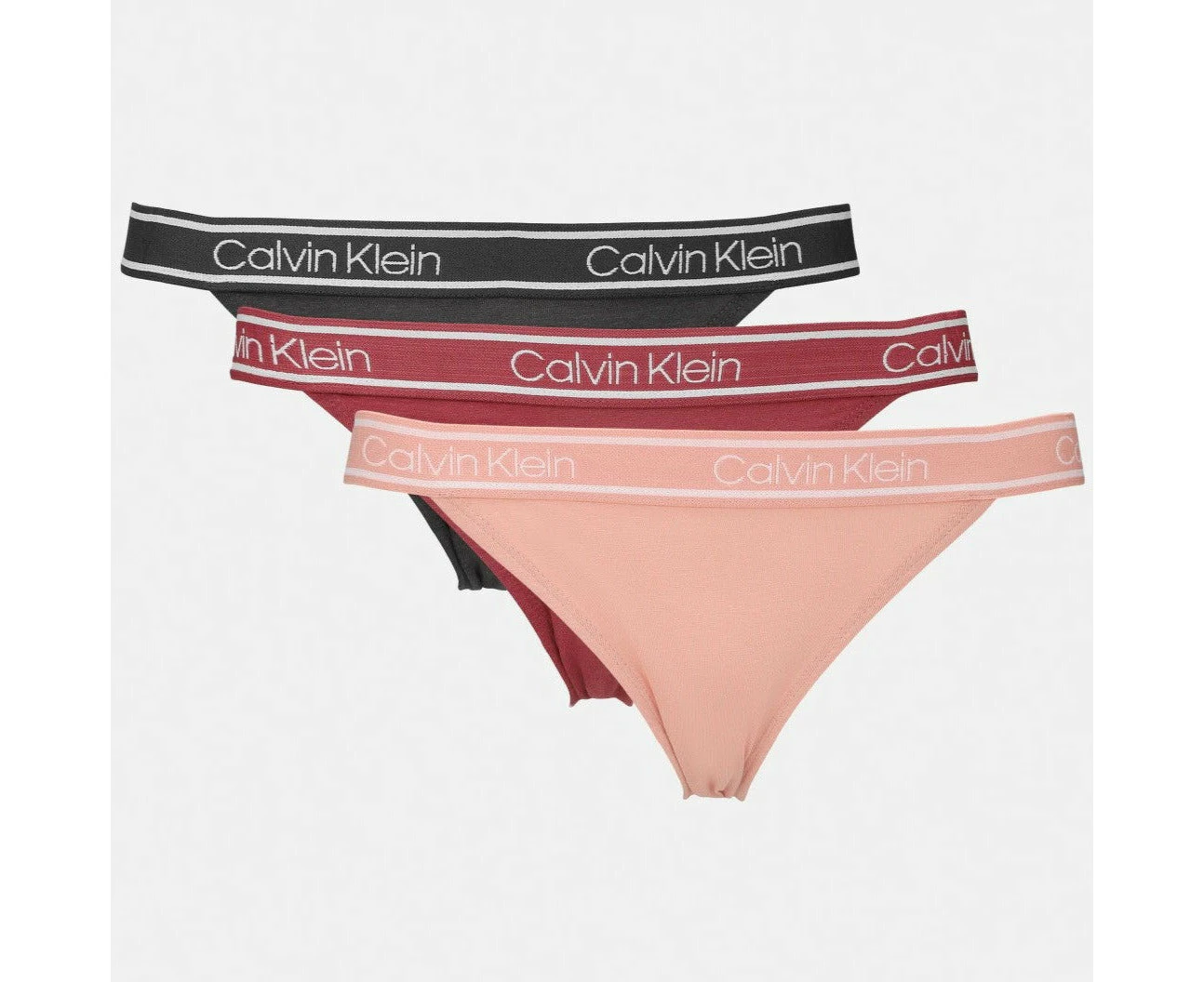 Calvin Klein Women's The Ultimate Comfort Bamboo Bikini Briefs 3-Pack - Grey/Peach/Raspberry Bliss