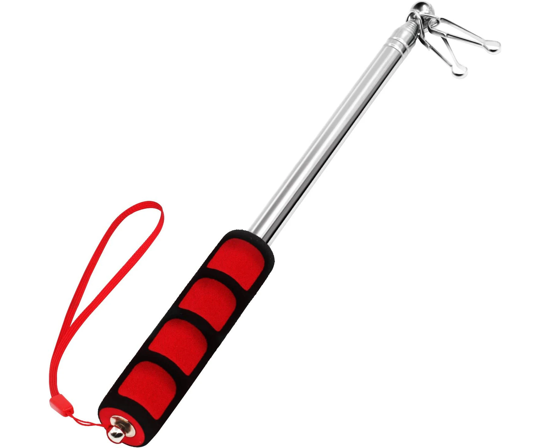 4 Feet Telescopic Handheld Flagpoles, ANLEY Portable Staff with Clips - Lightweight Extendable Stainless Steel with Anti-Slip Grip - Collapsable Flag Pole