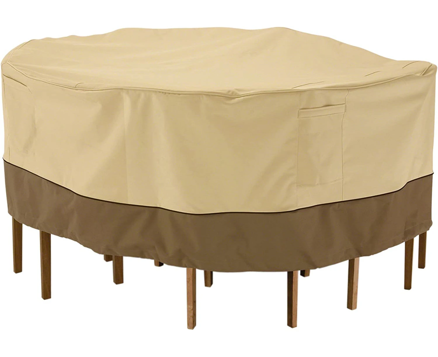 Classic Accessories Veranda Water-Resistant 94 Inch Round Patio Table & Chair Set Cover, Outdoor Table Cover