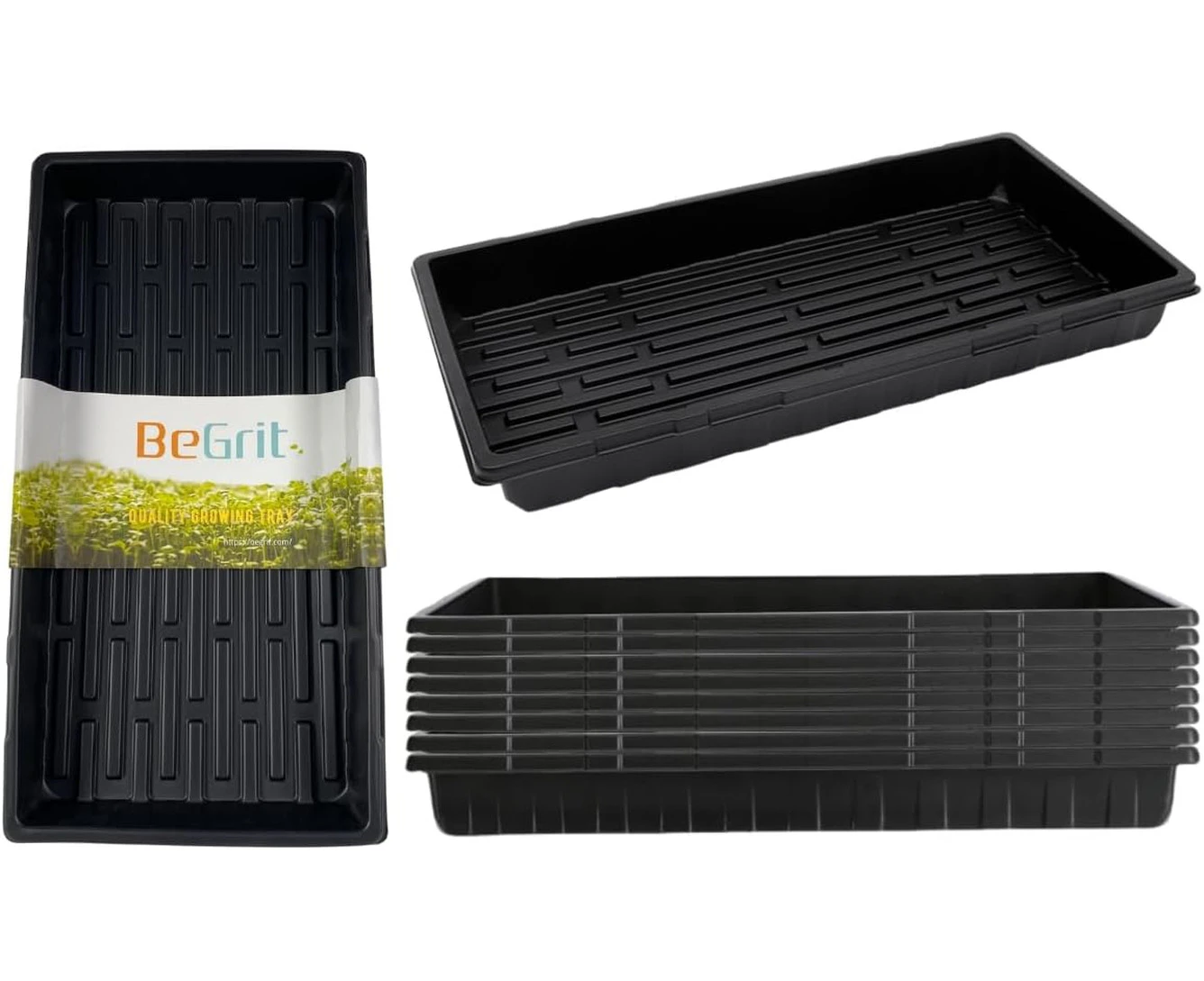 BeGrit 1020 Seeding Trays Microgreen Growing Tray (Drain Holes(10 Pack))