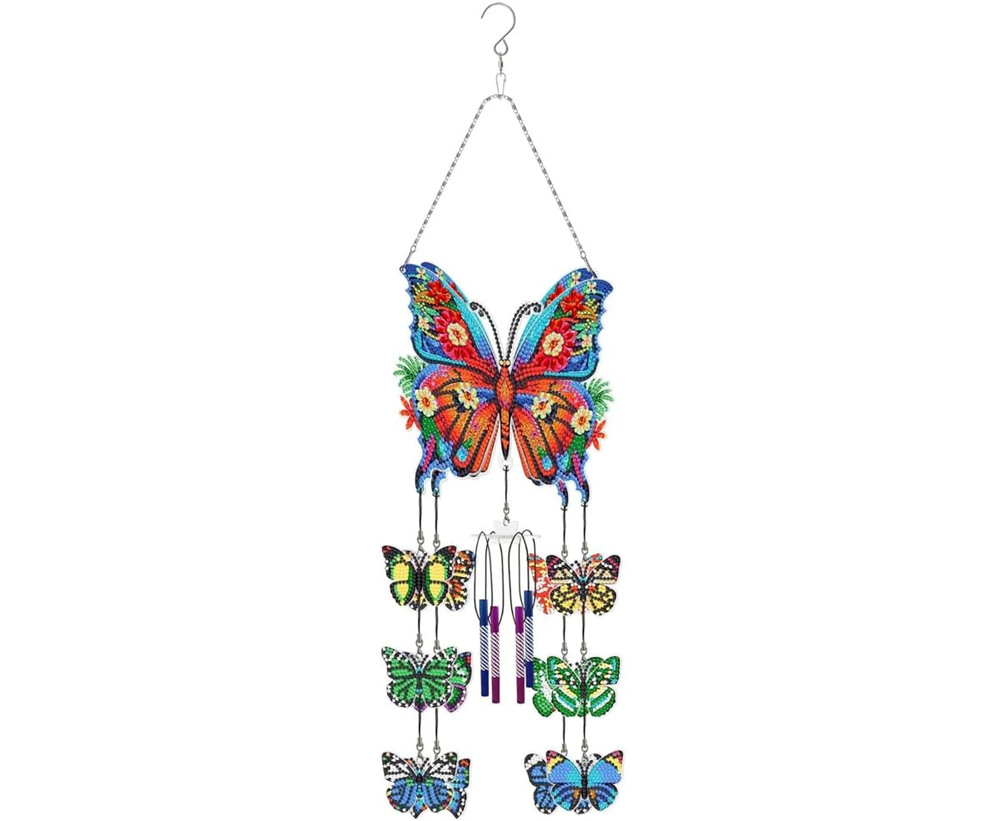 Lrocaoai 1 PCS DIY Dotted Diamond Art Painting Wind Chime Kit, PVC Three-Dimensional Sun Catchers Diamonds Dot Paintings B