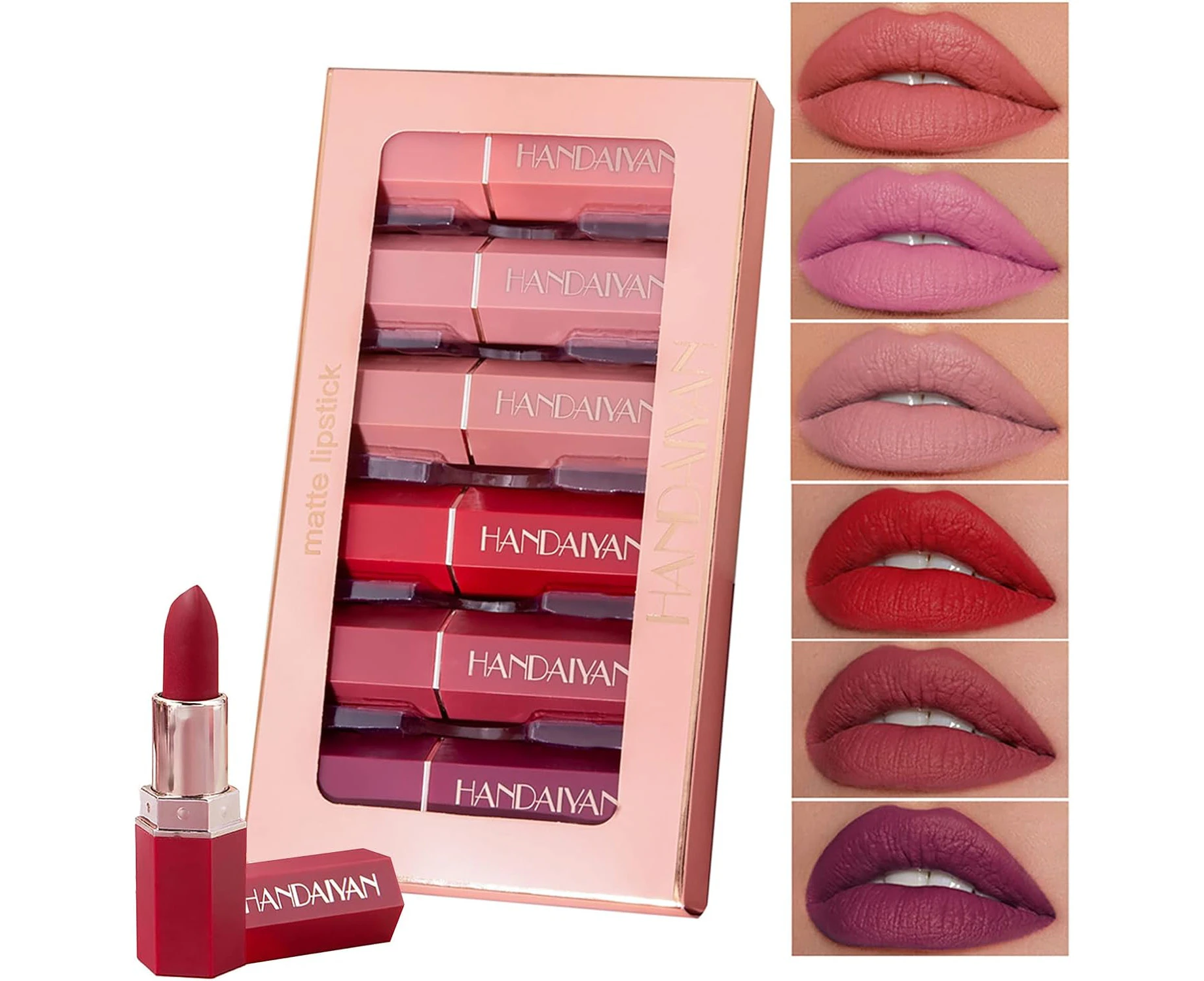 Joyeee 2 in 1 Lipstick and Lipgloss Set Dual Head Matte Liquid Lipstick Nude Lipcolor Long Lasting Waterproof Lip Tint Gift Kit for Women Girls Mother Teac