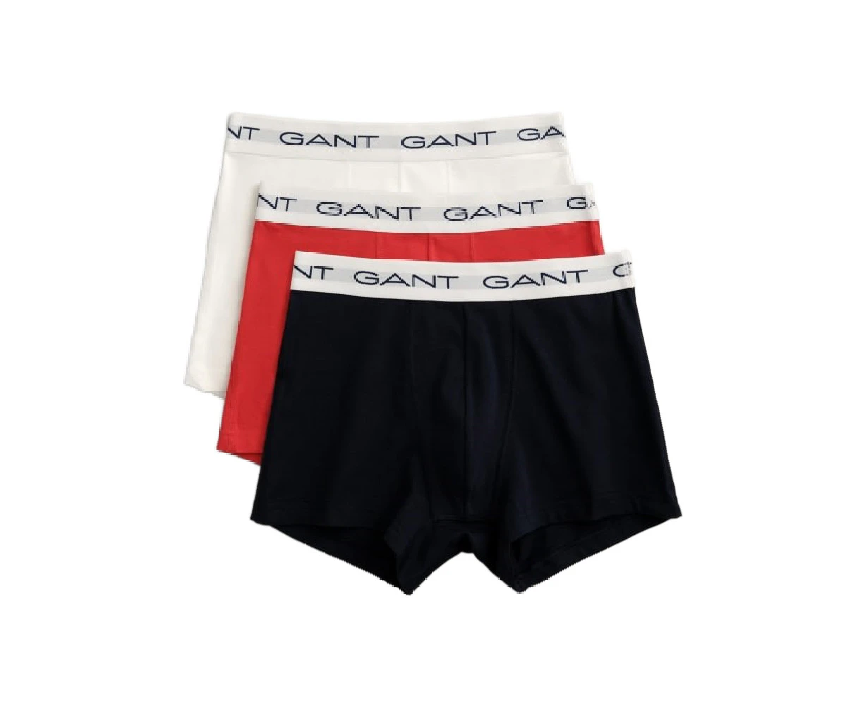 GANT Men's 3 Pack Essentials Trunks - Multicoloured