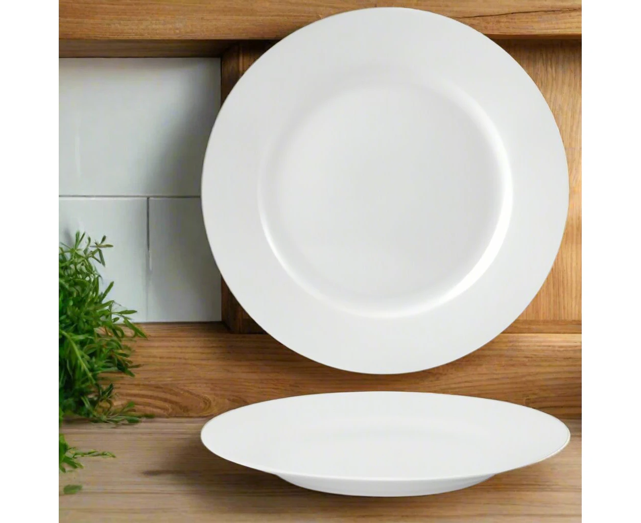 Olympia Lumina Wide Rimmed Round Plate - Set of 2