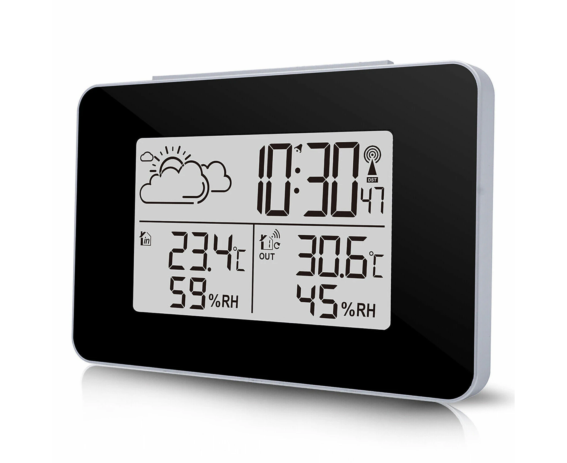 LCD Wireless Weather Station Clock Digital Indoor & Outdoor Humidity Thermometer