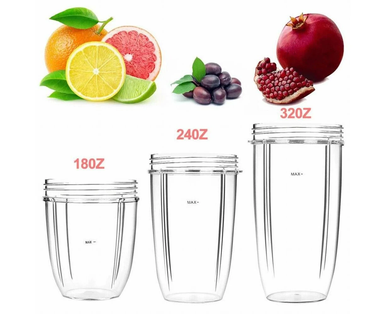 3Pcs Blender Replacement Parts Juice Cups 18oz 24oz 32oz for NutriBullet 600w & 900w Series