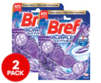 2 x 2pk Bref Purple Active Toilet Cleaner Block Lavender 100g