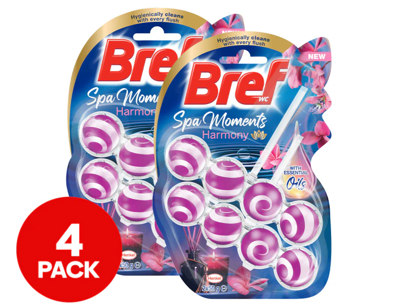 2 x 2pk Bref Spa Moments Toilet Cleaner Block Harmony 100g