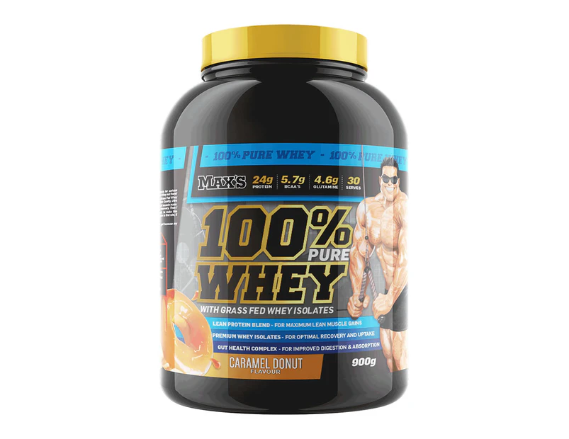 Max's 100% Whey Protein Powder Caramel Donut 900g / 30 Serves