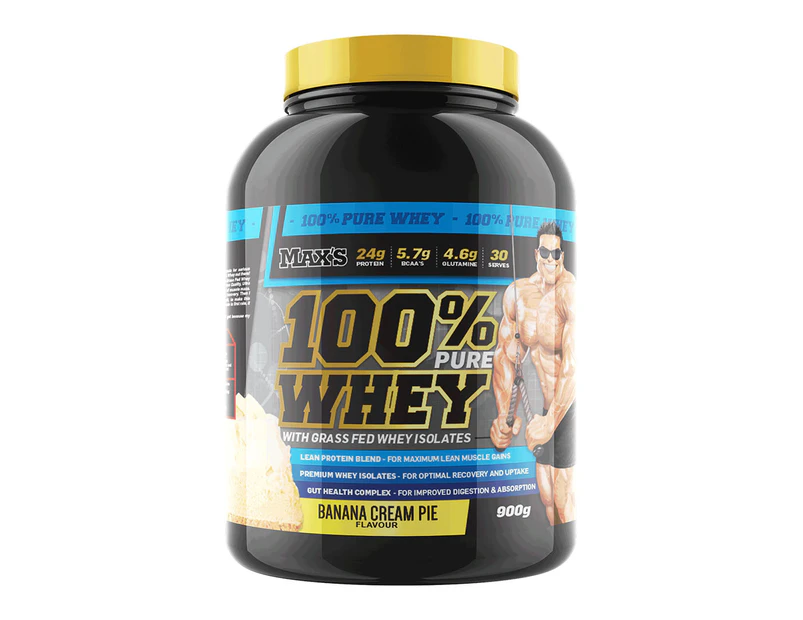 Max's 100% Whey Protein Powder Banana Cream Pie 900g / 30 Serves