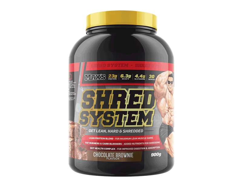 Max's Shred System Protein Powder Chocolate Brownie 900g / 30 Serves