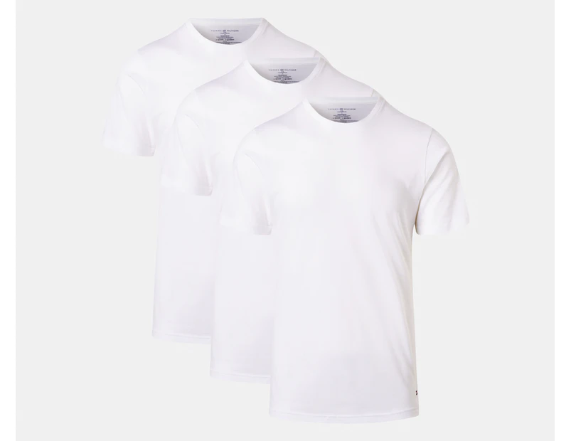 Tommy Hilfiger Men's Cotton Classics Slim Fit Crewneck Tee / T-Shirt / Tshirt 3-Pack - White