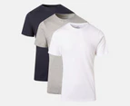 Tommy Hilfiger Men's Cotton Classics Slim Fit Crewneck Tee / T-Shirt / Tshirt 3-Pack - Storm/White/Navy