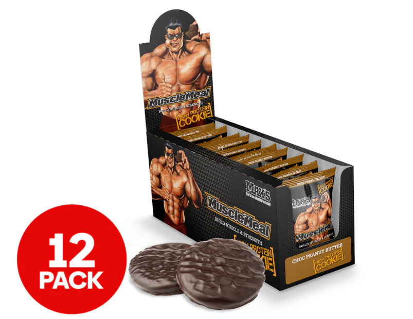 12 x Max's Muscle Meal Cookie Choc Peanut Butter 90g