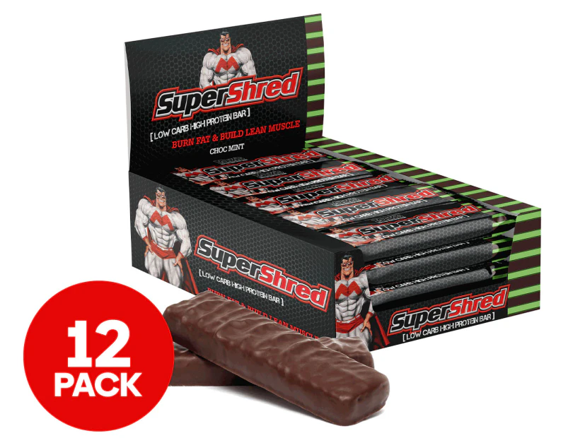 12 x Max's Super Shred Bar Choc Mint 60g