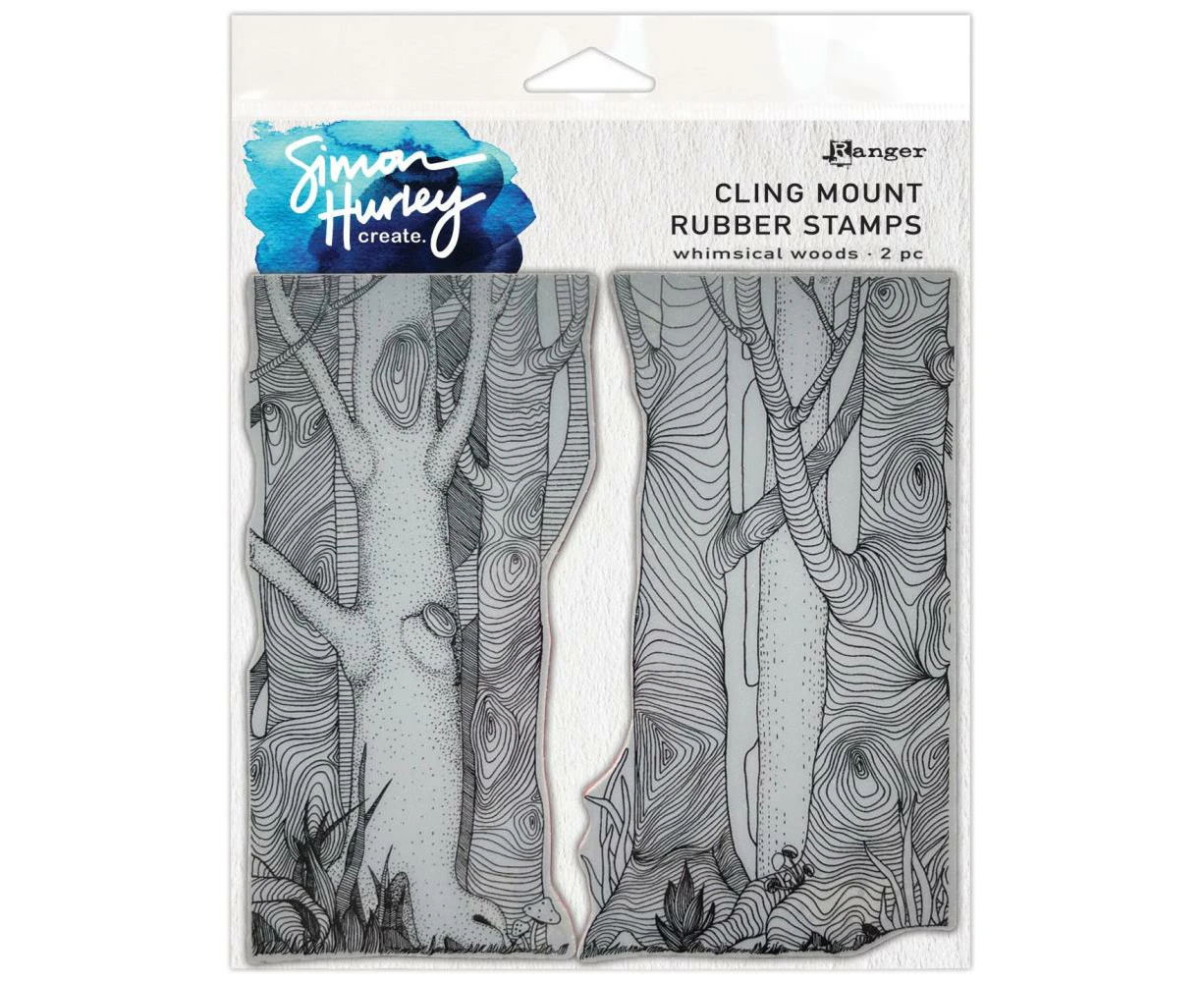 Simon Hurley create. Cling Mount Stamp 6"X6" Whimsical Woods*