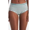 Bonds Women's Cottontails Full Briefs 3-Pack - Aloha Stripe/Green Glacier/Sesame