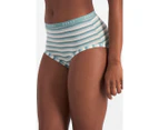 Bonds Women's Cottontails Full Briefs 3-Pack - Aloha Stripe/Green Glacier/Sesame