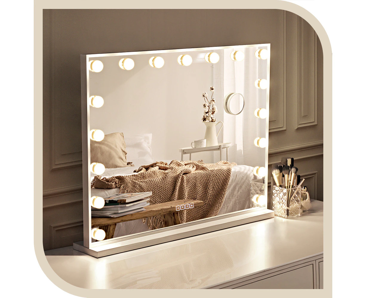 Simplus Bluetooth Vanity Makeup Mirror With Lights Hollywood LED Mirrors Stand 17 Blub White 80CM