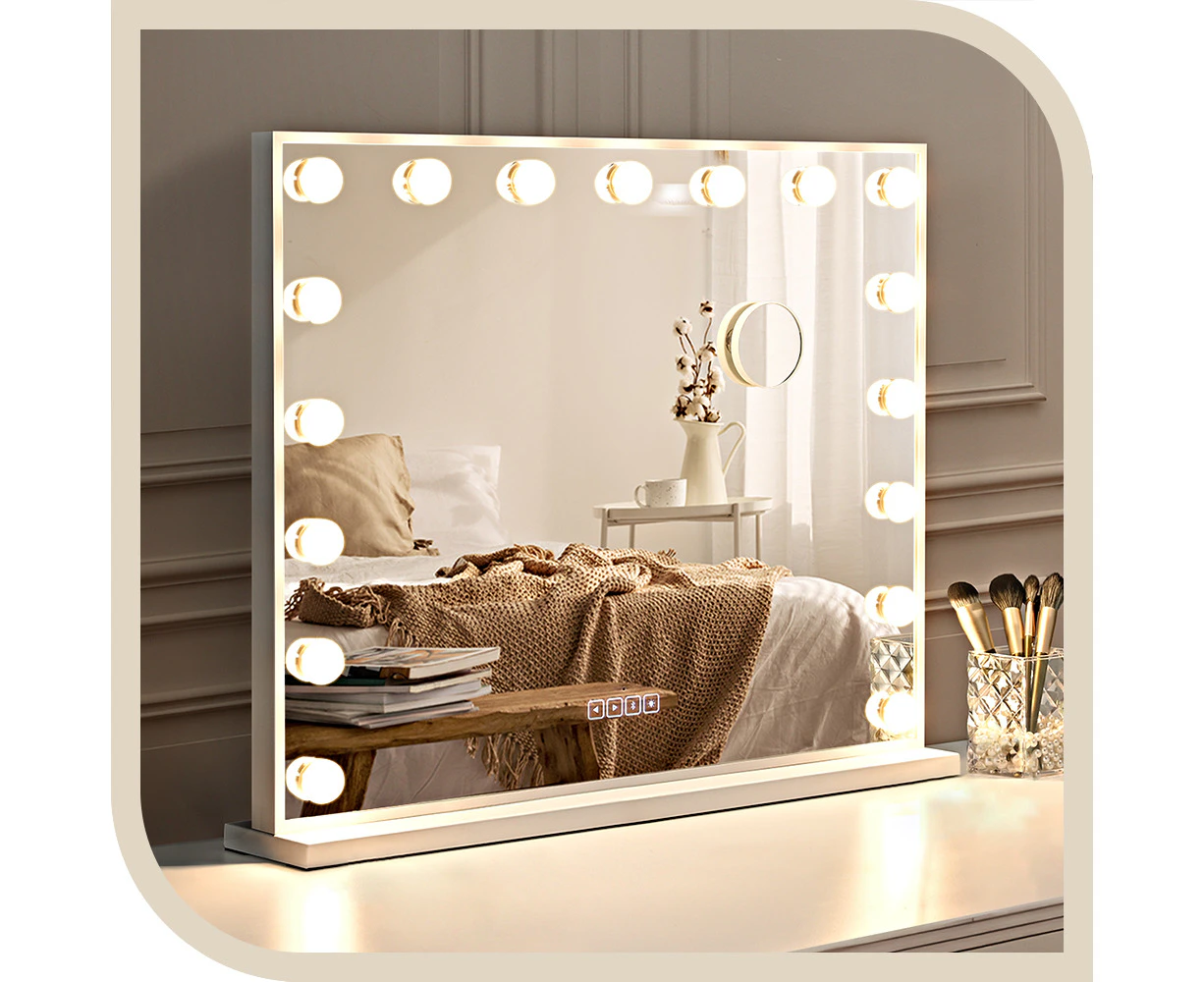 Simplus Bluetooth Vanity Makeup Mirror With Lights Hollywood LED Mirrors Stand 17 Blub White 70CM