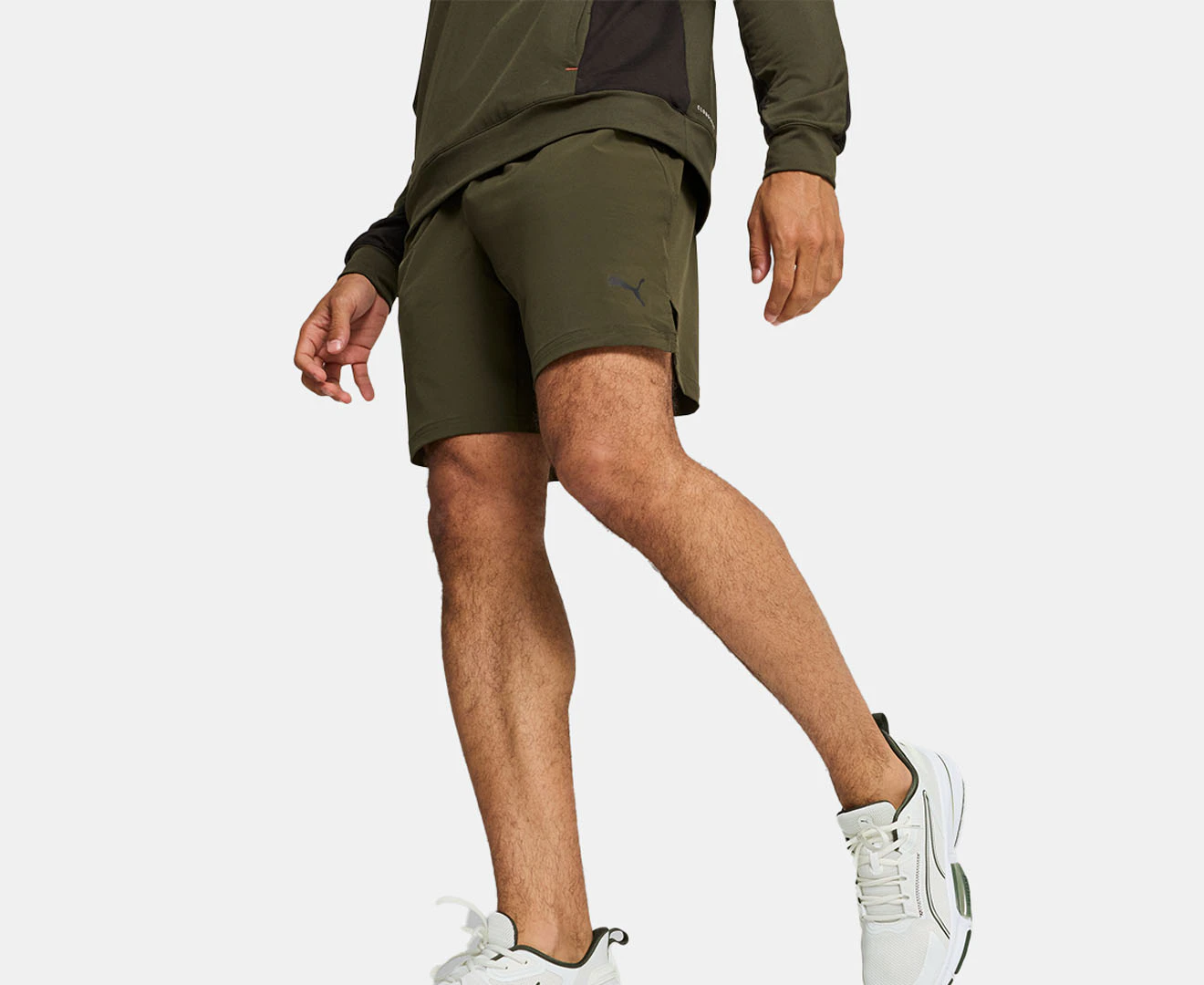 Puma Men's Energy 7-Stretch Woven Shorts - Dark Olive