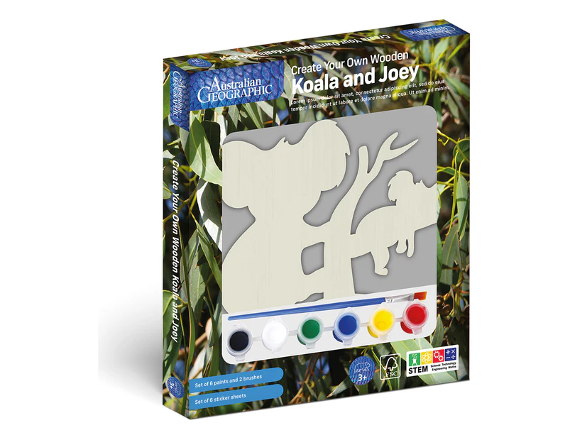 Australian Geographic Create Your Own Wooden Koala & Joey Activity Set