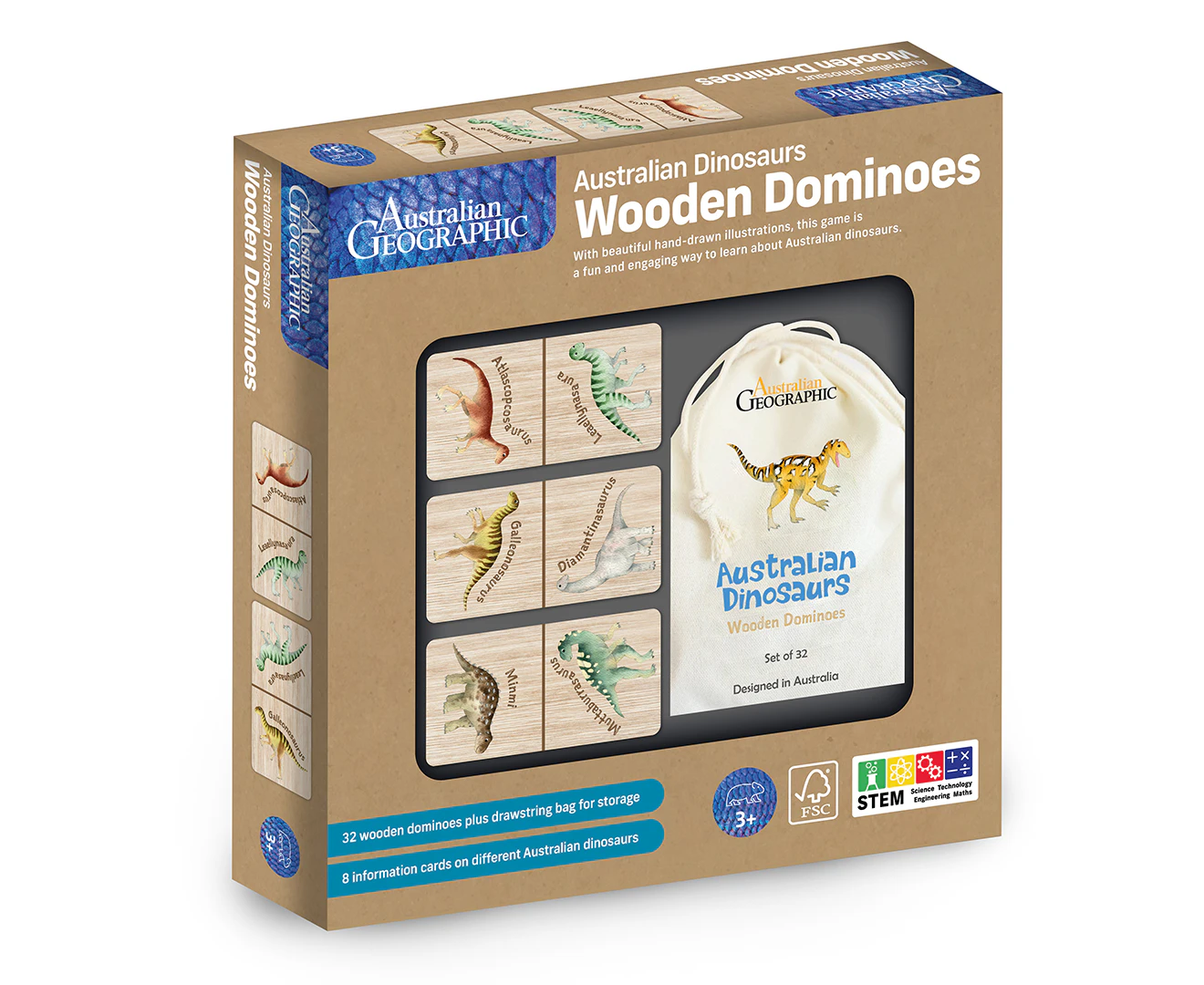 Australian Geographic Australian Dinosaur Dominoes Game