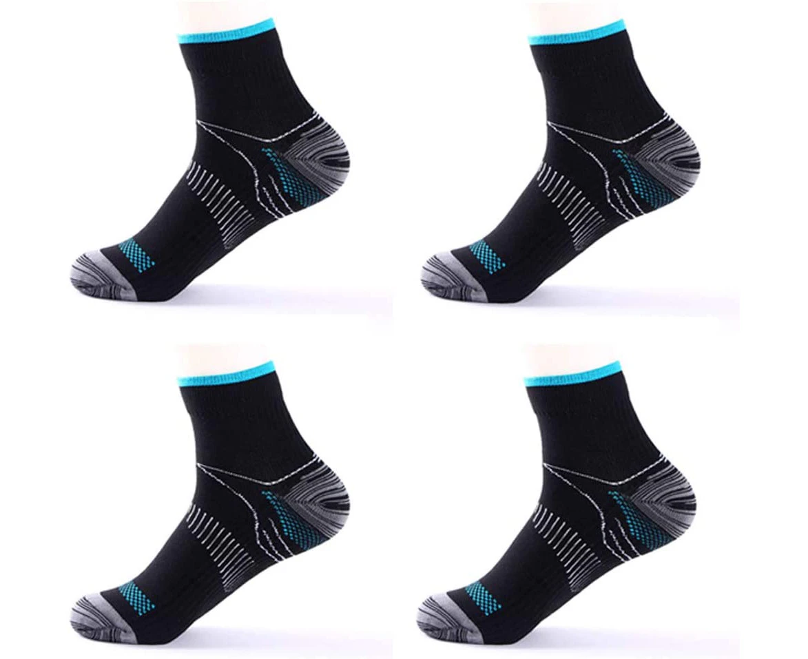 [2 Pairs] Compression Socks for Men & Women, Plantar Fasciitis Relief Foot Pain Sleeves Heel Ankle Sox, Athletic Socks for Stamina Circulation & Recovery