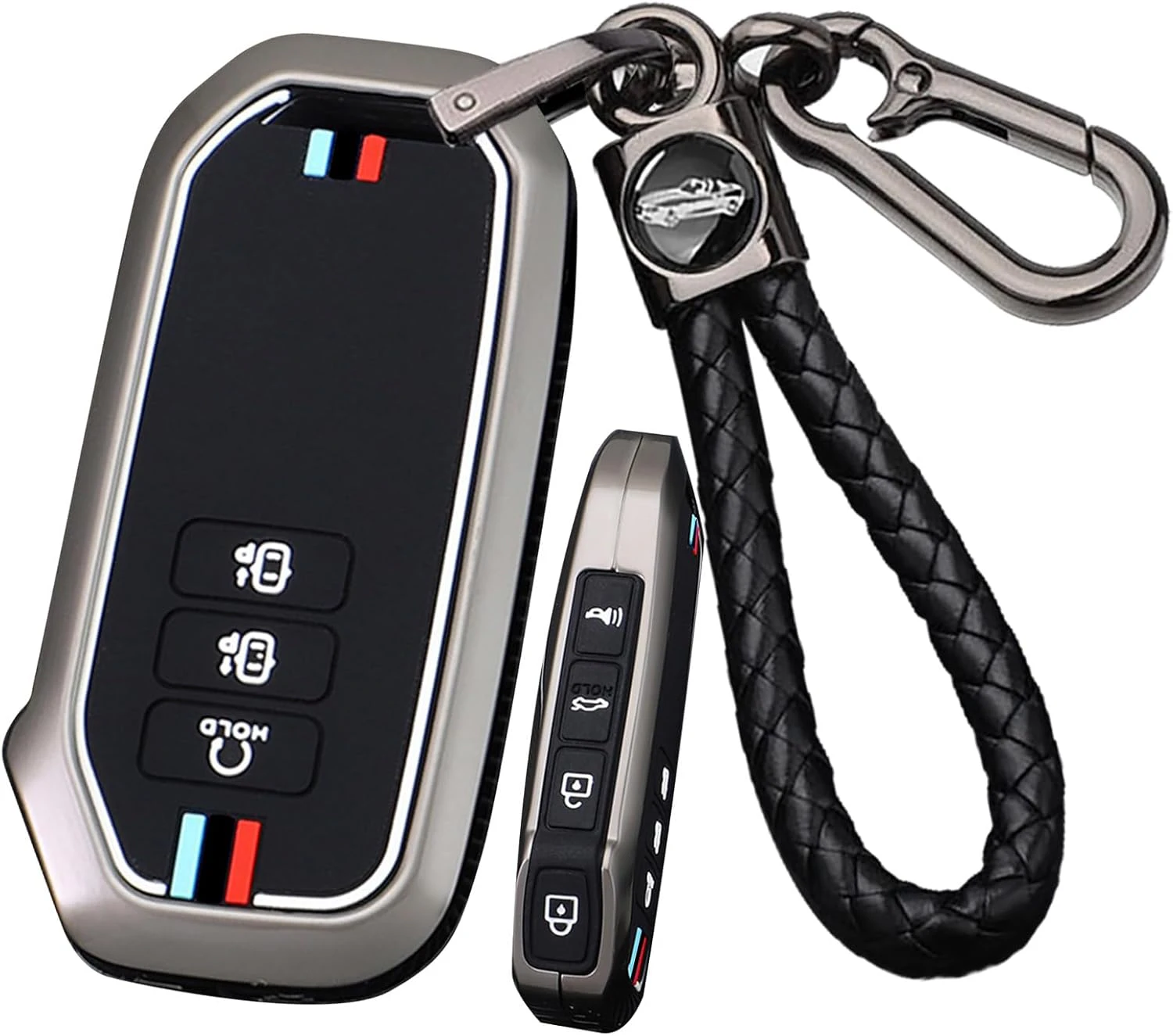 ontto 7 Buttons Alloy Car Key fob Cover Fit for Kia 2022 Sportage 2023 NIRO Hybrid 2021 Sorento MQ4 2022 EV6 GT-Line K8 Smart Key case Keyring Silicone Key