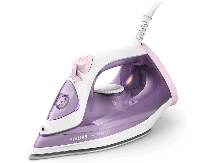 Philips Perfect Care 3000 Series Steam Iron, 2400 W Power, 40 g/min Continuous Steam, 180 g Steam Boost, 300 ml Water Tank, Ceramic Soleplate, Blue (DST303